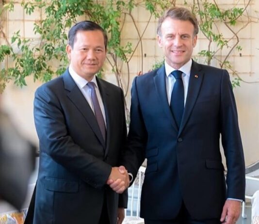 Hun Manet et Emmanuel Macron à Nice