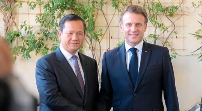 Hun Manet et Emmanuel Macron à Nice