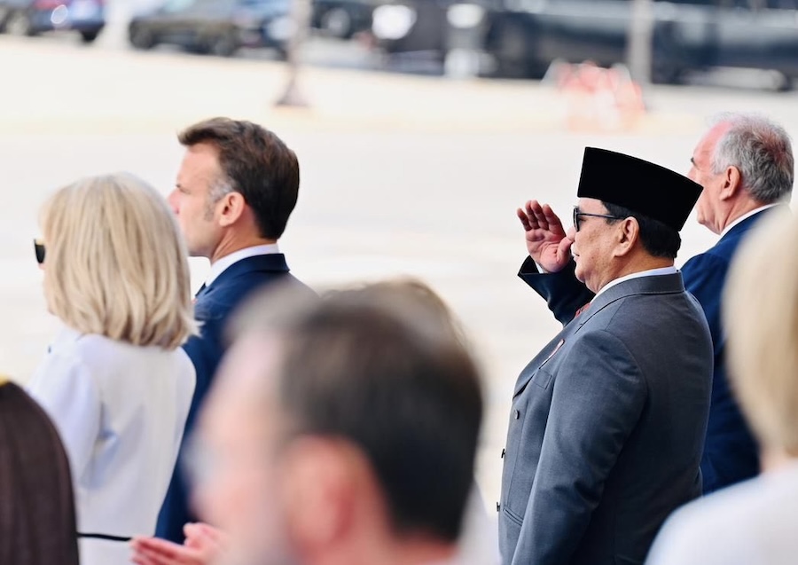 Prabowo Subianto et Emmanuel Macron 14 juillet