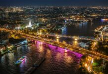 Pont Bangkok illuminé - Wat Arun