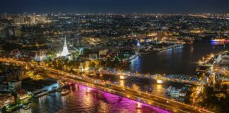 Pont Bangkok illuminé - Wat Arun