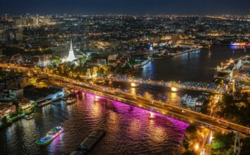 Pont Bangkok illuminé - Wat Arun