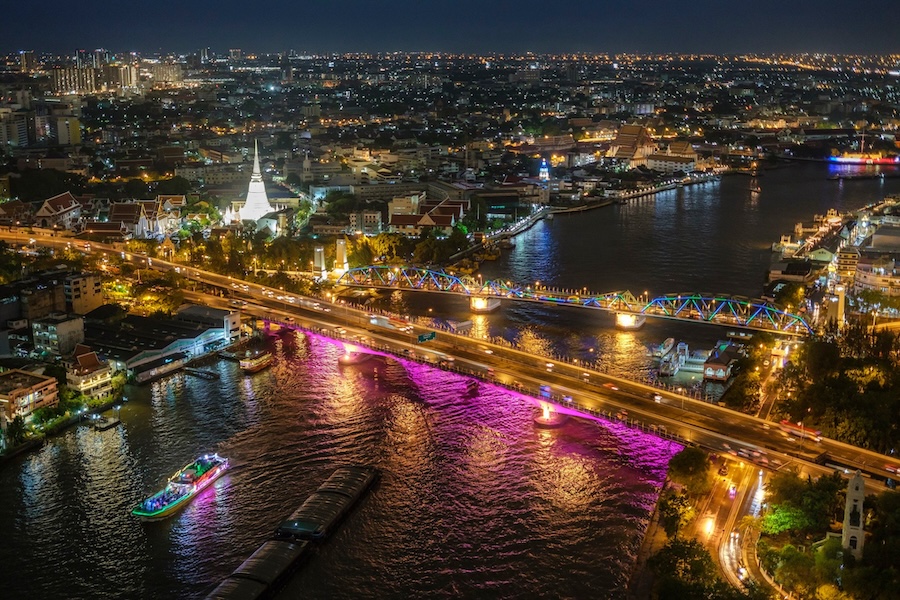 Pont Bangkok illuminé - Wat Arun