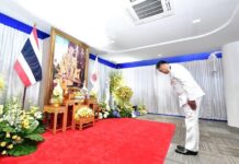 Anutin hommage au roi de Thaïlande