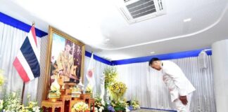 Anutin hommage au roi de Thaïlande