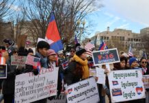 Cambodgiens manifestation USA
