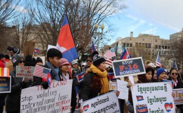 Cambodgiens manifestation USA
