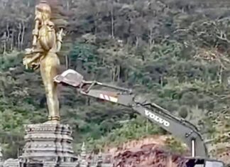 THAÏLANDE – CAMBODGE : L’armée thaïlandaise détruit une statue jugée illégale à Ubon Ratchathani statue détruite par armée Thaïlandaise
