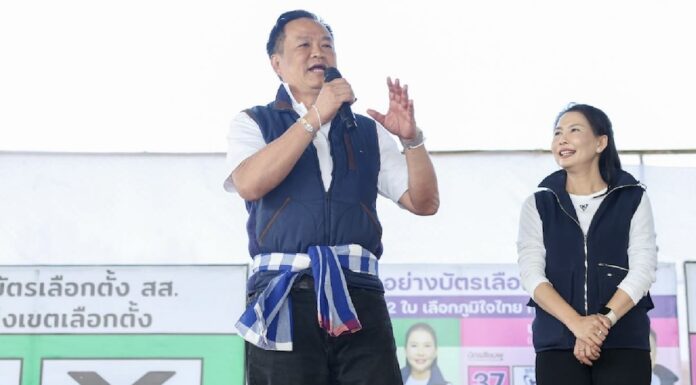 THAÏLANDE – POLITIQUE : Anutin Charnvirakul, priorité à la sécurité frontalière et à l’économie locale Anutin en campagne