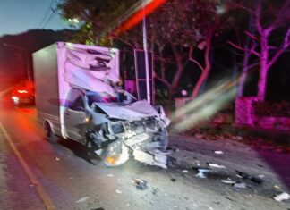 Pick-up accidenté par un éléphant