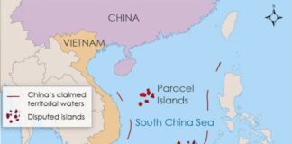 U-shaped line carte mer de Chine