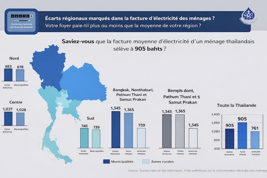 Facture d'électricité des ménages en Thaïlande