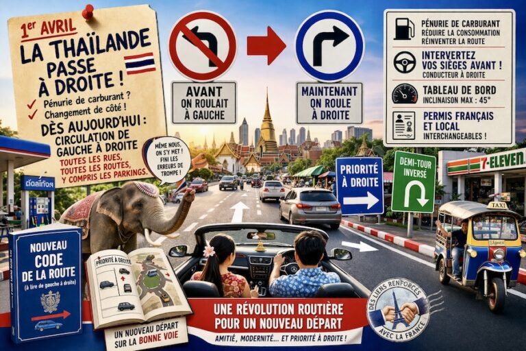 THAÏLANDE – CHRONIQUE : Vous avez raté ces annonces routières du 1er avril !