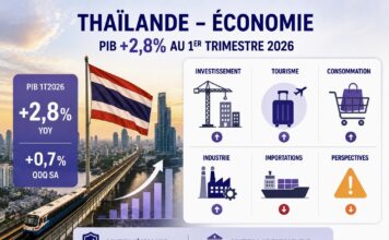 THAÏLANDE – ÉCONOMIE : Le PIB progresse de 2,8 % au premier trimestre 2026