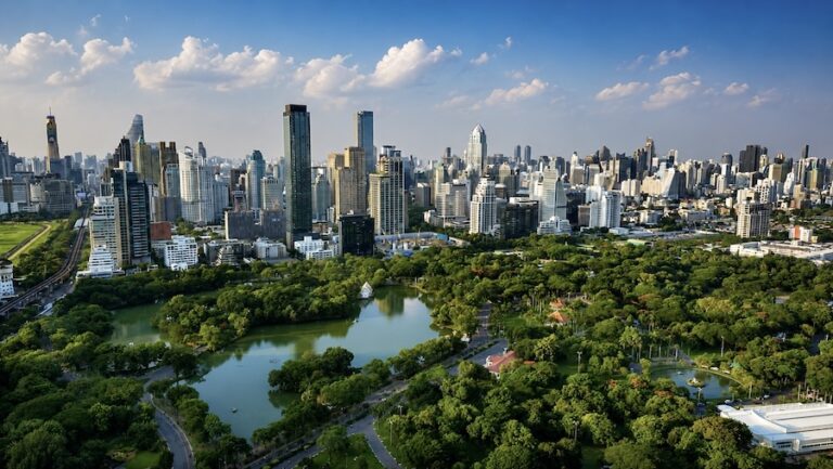 Bangkok vue aérienne lumpini park