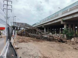 BANGKOK – ACCIDENT : Un ouvrier tué lors de l’effondrement d’une grue de battage sur la route Rama II