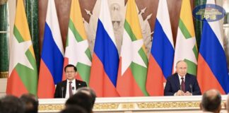 BIRMANIE – DIPLOMATIE : Poutine reçoit Min Aung Hlaing à Moscou pour renforcer leur coopération