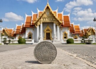 THAÏLANDE – CHRONIQUE : Le Temple de marbre, vous l’avez peut-être déjà dans votre poche Temple de marbre - 5 bahts
