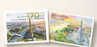 THAÏLANDE – FRANCE : Des timbres pour célébrer 170 ans de relations diplomatiques
