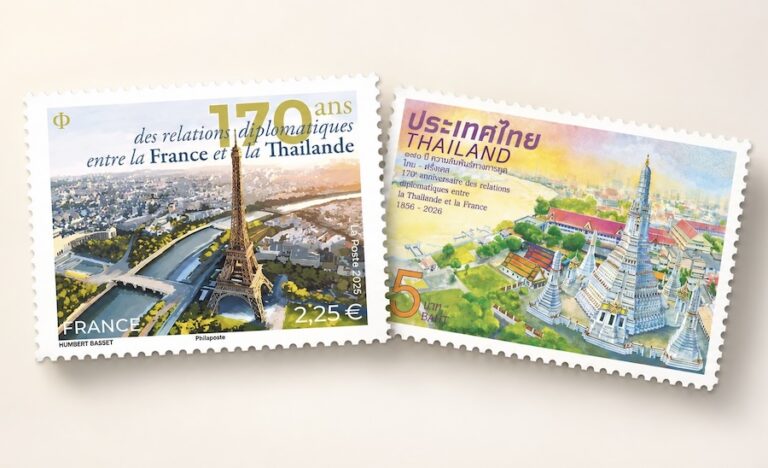 THAÏLANDE – FRANCE : Des timbres pour célébrer 170 ans de relations diplomatiques