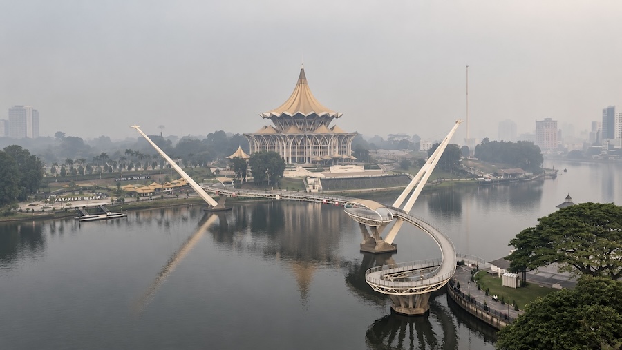 Kuching sous le haze