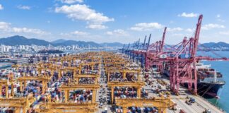 Port de Busan en Corée