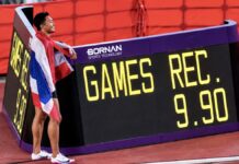 THAÏLANDE – SPORT : Puripol Boonson roi du 100 mètres en Asie Puripol Boonson vainqueur du 100 mètres asiatique