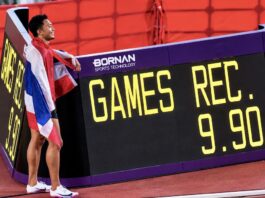 THAÏLANDE – SPORT : Puripol Boonson roi du 100 mètres en Asie Puripol Boonson vainqueur du 100 mètres asiatique
