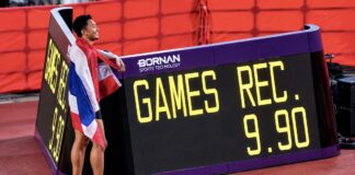 THAÏLANDE – SPORT : Puripol Boonson roi du 100 mètres en Asie Puripol Boonson vainqueur du 100 mètres asiatique