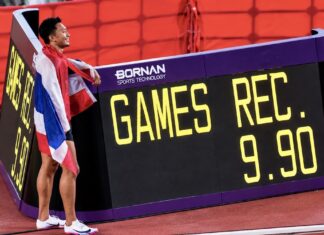 THAÏLANDE – SPORT : Puripol Boonson roi du 100 mètres en Asie Puripol Boonson vainqueur du 100 mètres asiatique