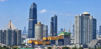 Vue de Bangkok avec constructions