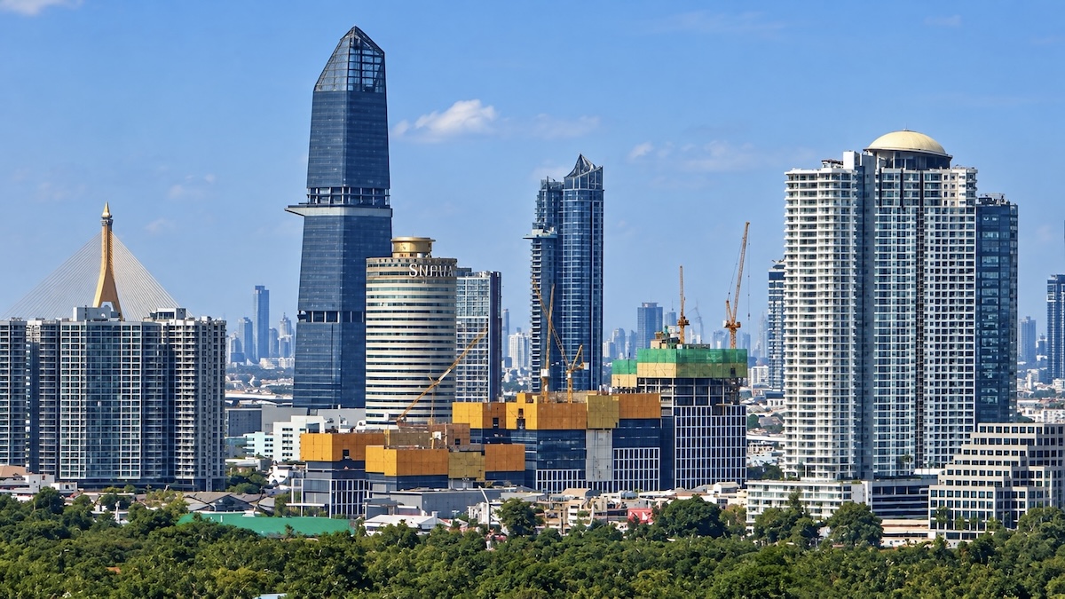 Vue de Bangkok avec constructions