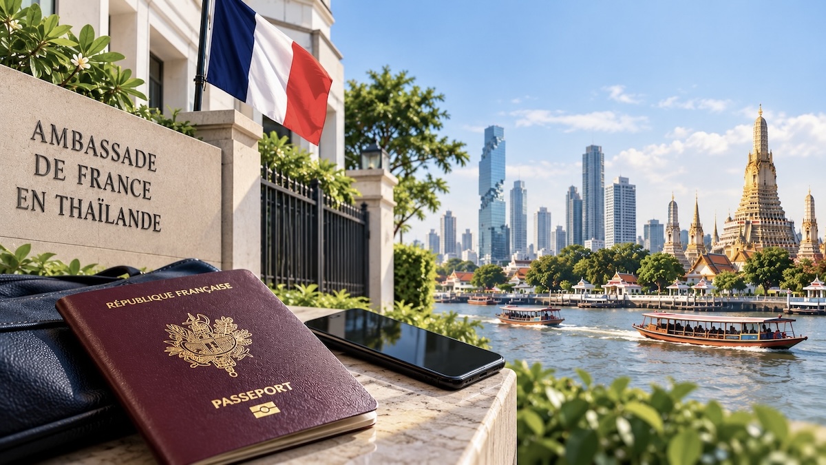 Illustration Ambassade française au bord du Chao Phraya