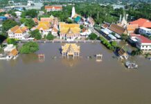Inondation Temple bouddhiste