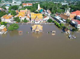 THAÏLANDE – MÉTÉO : Les inondations reculent, mais de nouvelles pluies menacent le royaume Inondation Temple bouddhiste