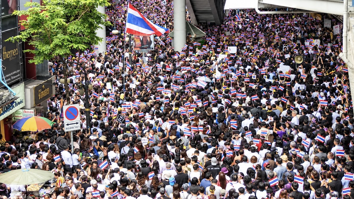 Manifestion Thaïlande à Silom Bangkok 2013